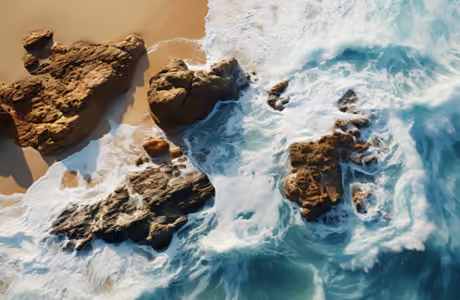 Nature wallpapers: ocean, waves, rock, beach