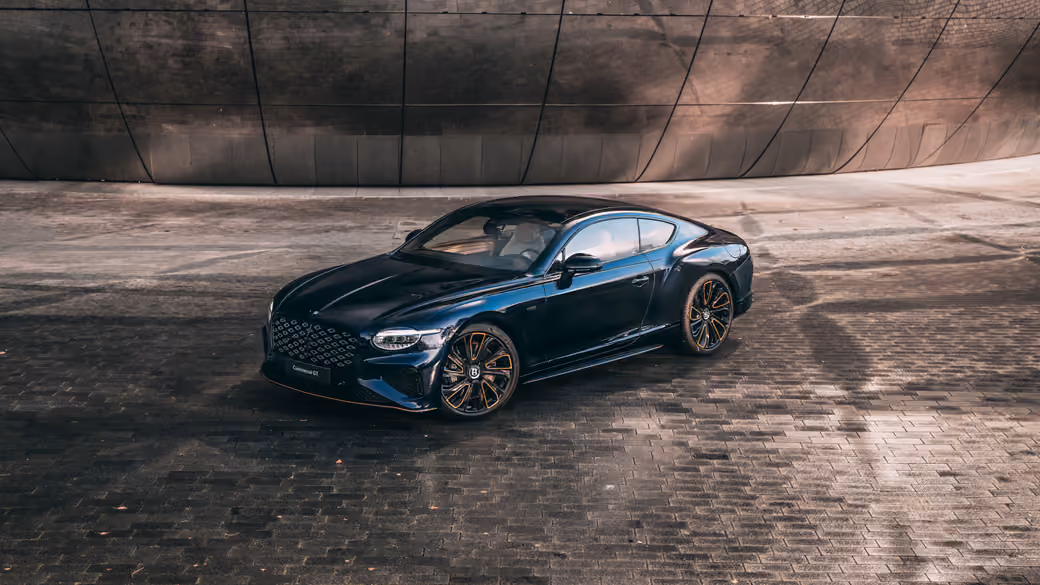 Blue Bentley Continental GT 2025 — desktop and phone wallpaper, free download