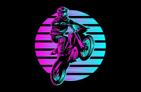 Sport wallpapers: motorcyclist, motorcycle, minimalism, neon