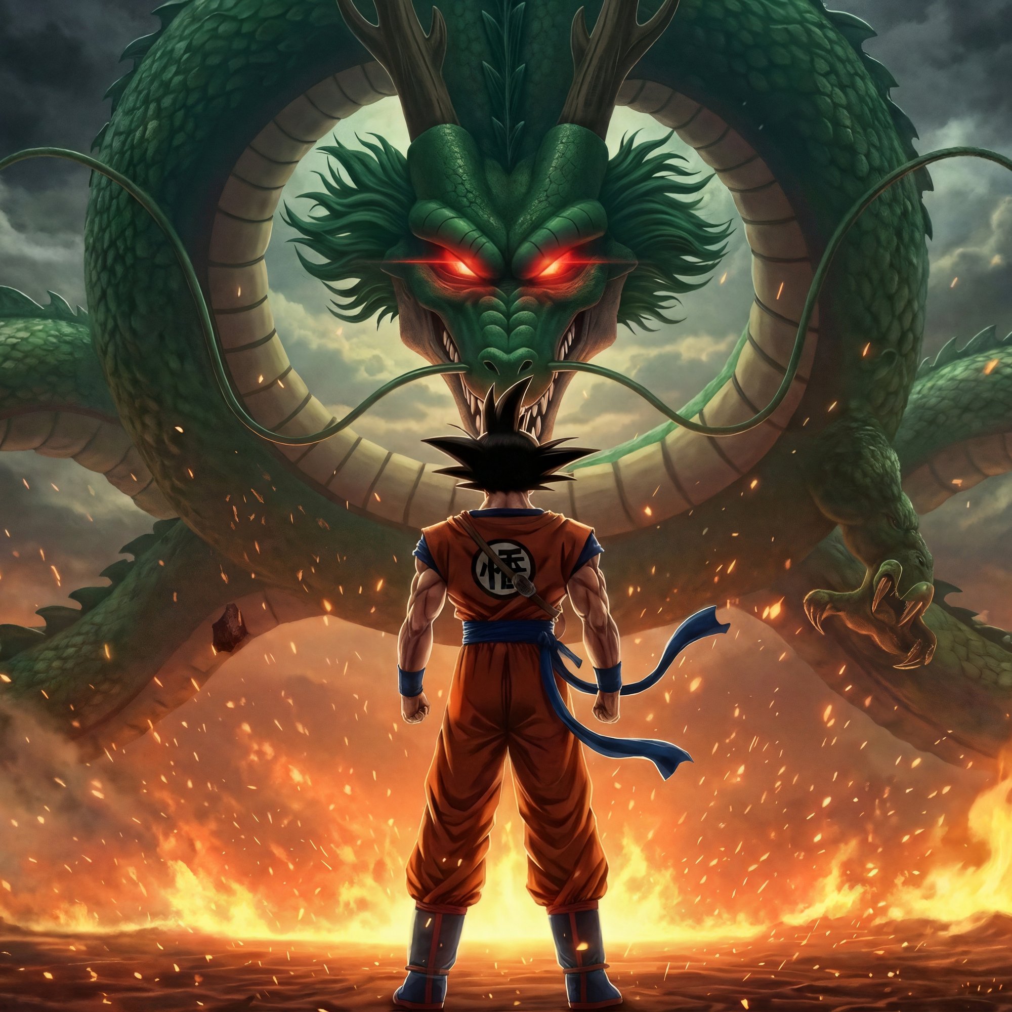 Son Goku vs Shenron - Wallpapers for Samsung/Xiaomi in 2000x2000 resolution