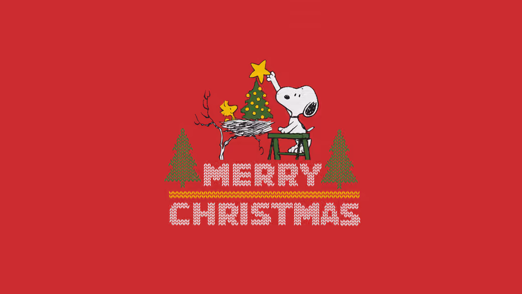 Snoopy decorating Christmas tree - Wallpapers for Samsung Galaxy Tab in 1920x1920 resolution