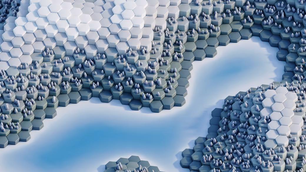 Hexagonal winter landscape - Wallpapers for Samsung Galaxy Tab in 1340x1340 resolution