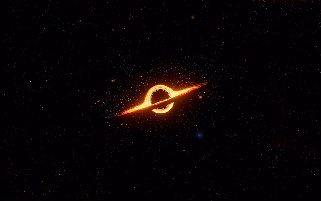 Black hole with a bright accretion disk — desktop and phone wallpaper, free download