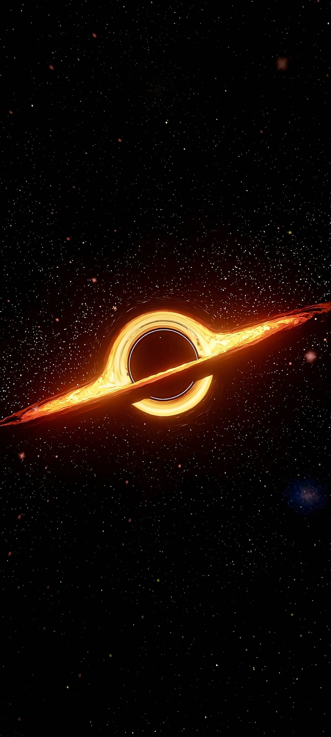 Black hole with a bright accretion disk - Wallpapers for Samsung Galaxy M55, POCO M4/X4/X5, Xiaomi Redmi 12/13/Note 13/Note 14/Note 14S in 1080x2400 resolution