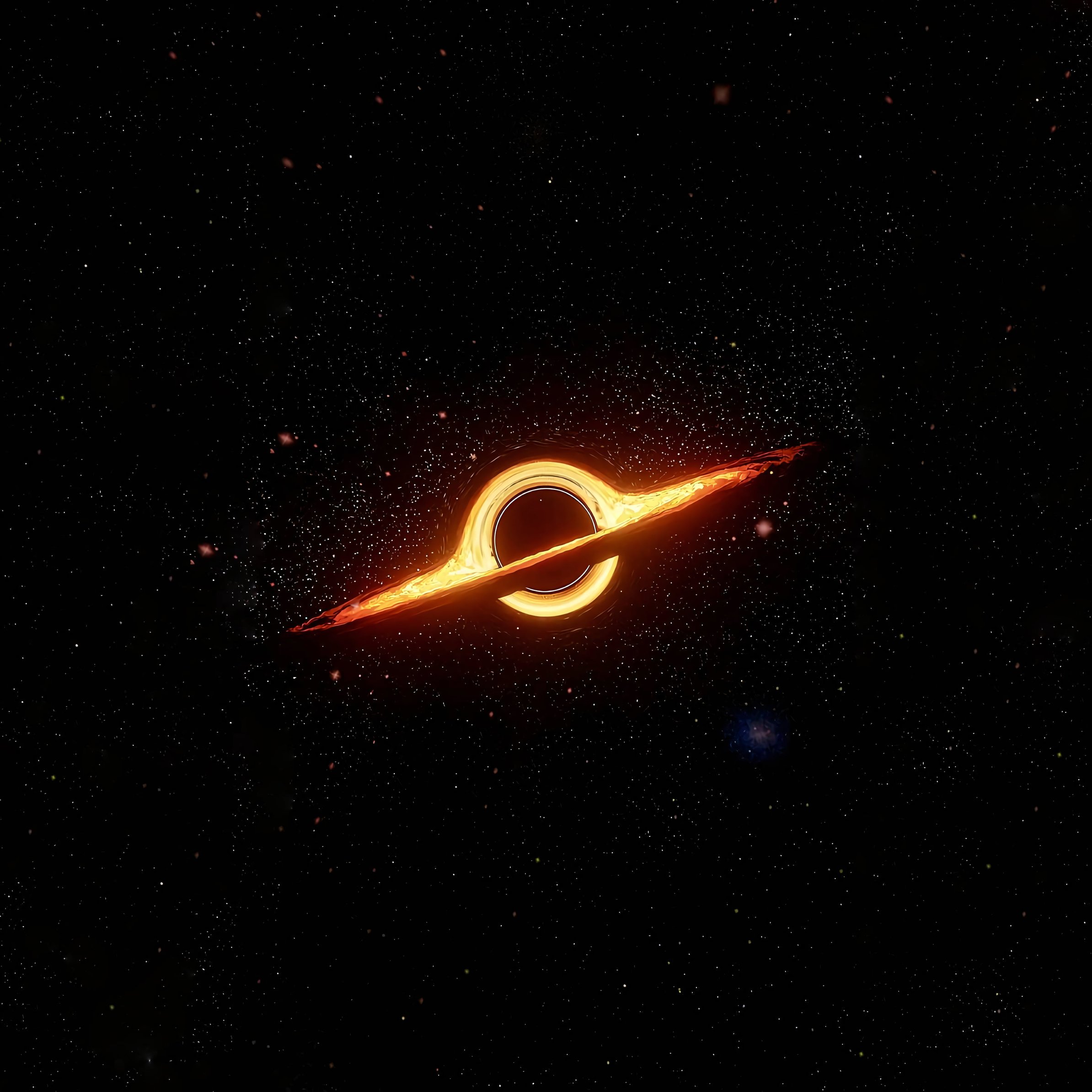 Black hole with a bright accretion disk - Wallpapers for iPad Pro 11″ in 2388x2388 resolution