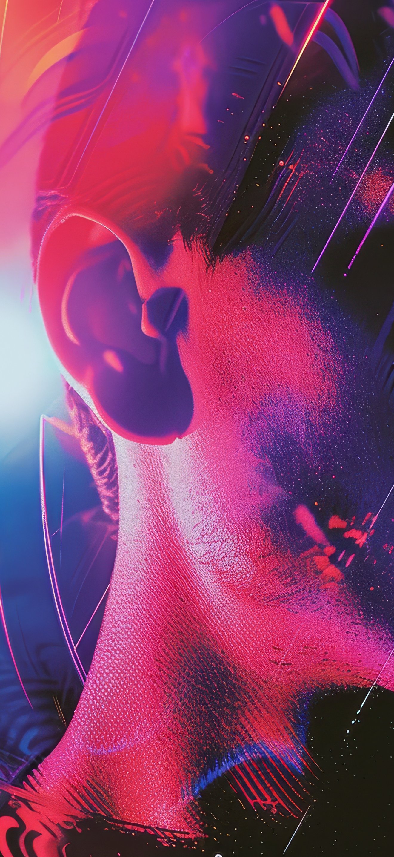 Neon glitch with a man - Wallpapers for iPhone 17 Pro Max/16 Pro Max in 1320x2868 resolution