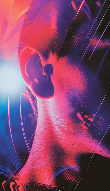 Abstraction wallpapers: man, glitch, neon, darkness
