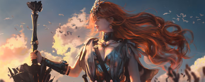 UltraWide 32:9 Tiara wallpapers (3840x1080): Augusta, Wuthering Waves, redhead, warrior