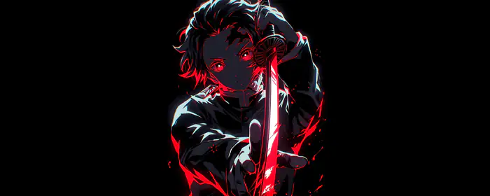 5K2K UltraWide 21:9 wallpapers (5120x2160): Tanjiro Kamado, Kimetsu no Yaiba, katana, darkness