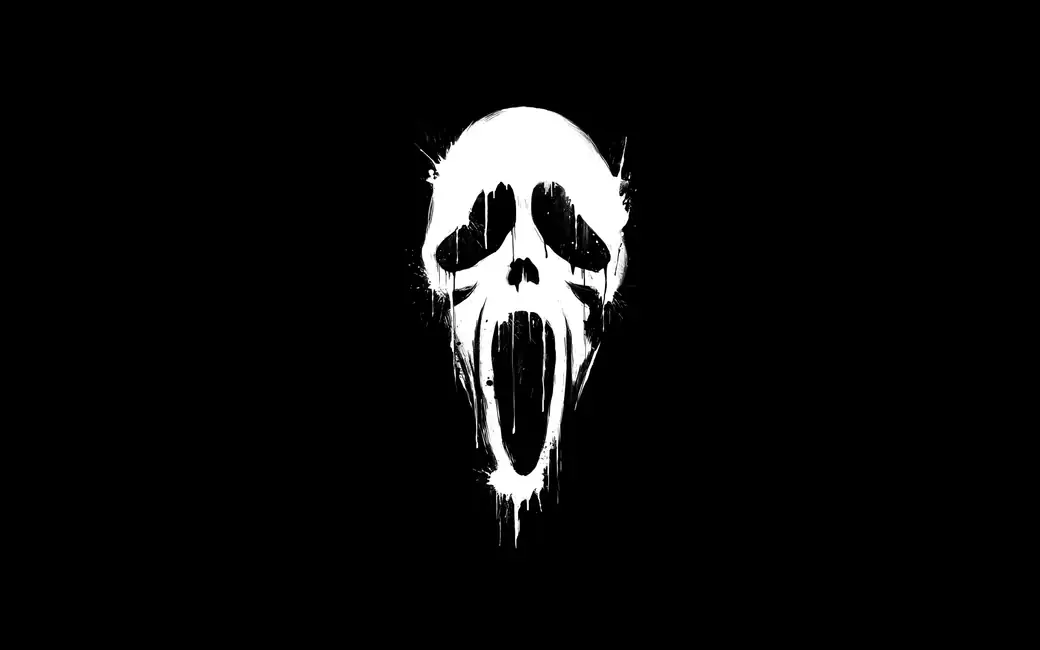 Ghost Face minimalism — desktop and phone wallpaper, free download