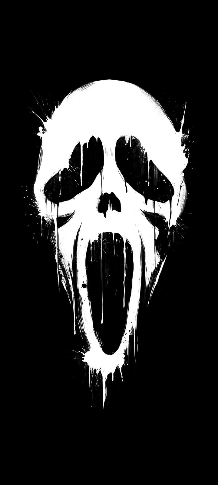 Ghost Face minimalism - Wallpapers for Xiaomi Redmi 10C/C40/C51, Samsung Galaxy A12/A02s/A03/M12 in 720x1600 resolution