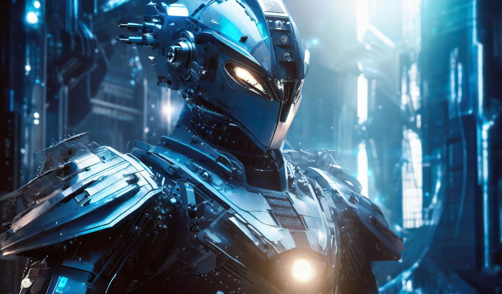Futuristic Guardian Robot - WSVGA wallpapers in 1024x600 resolution