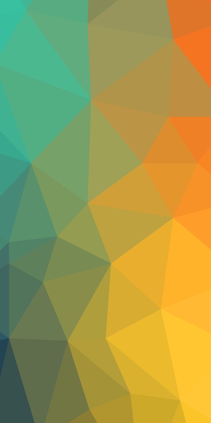 Low poly gradient green red - Wallpapers for Samsung Galaxy A03s, Xiaomi Redmi 7A, POCO C3 in 720x1440 resolution
