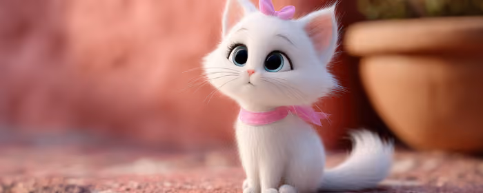 UltraWide 32:9 обои (5120x1440): котёнок, бант, милые животные, лента