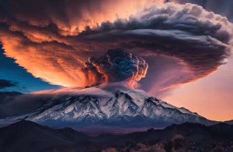 Nature wallpapers: volcano, clouds, mountains, smoke
