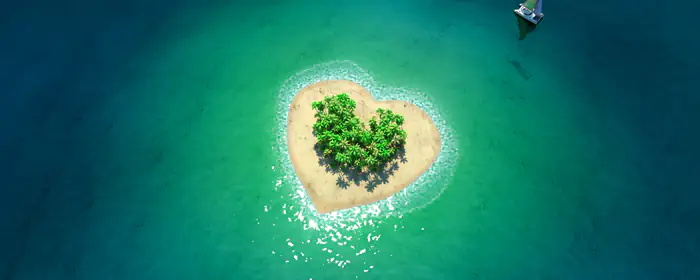 Nature wallpapers: island, heart, ocean, tropics