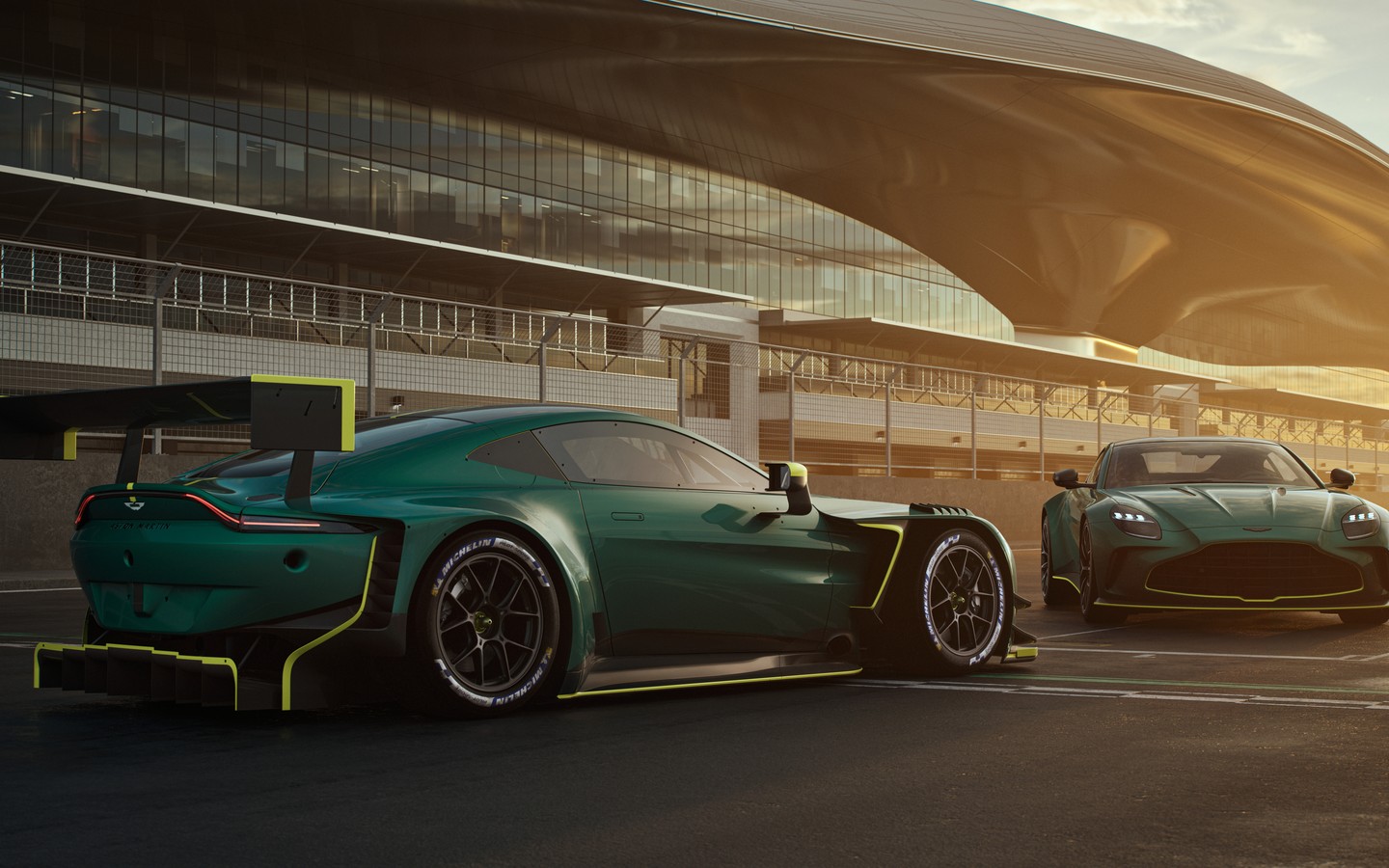 Aston Martin Race Cars on the Circuit