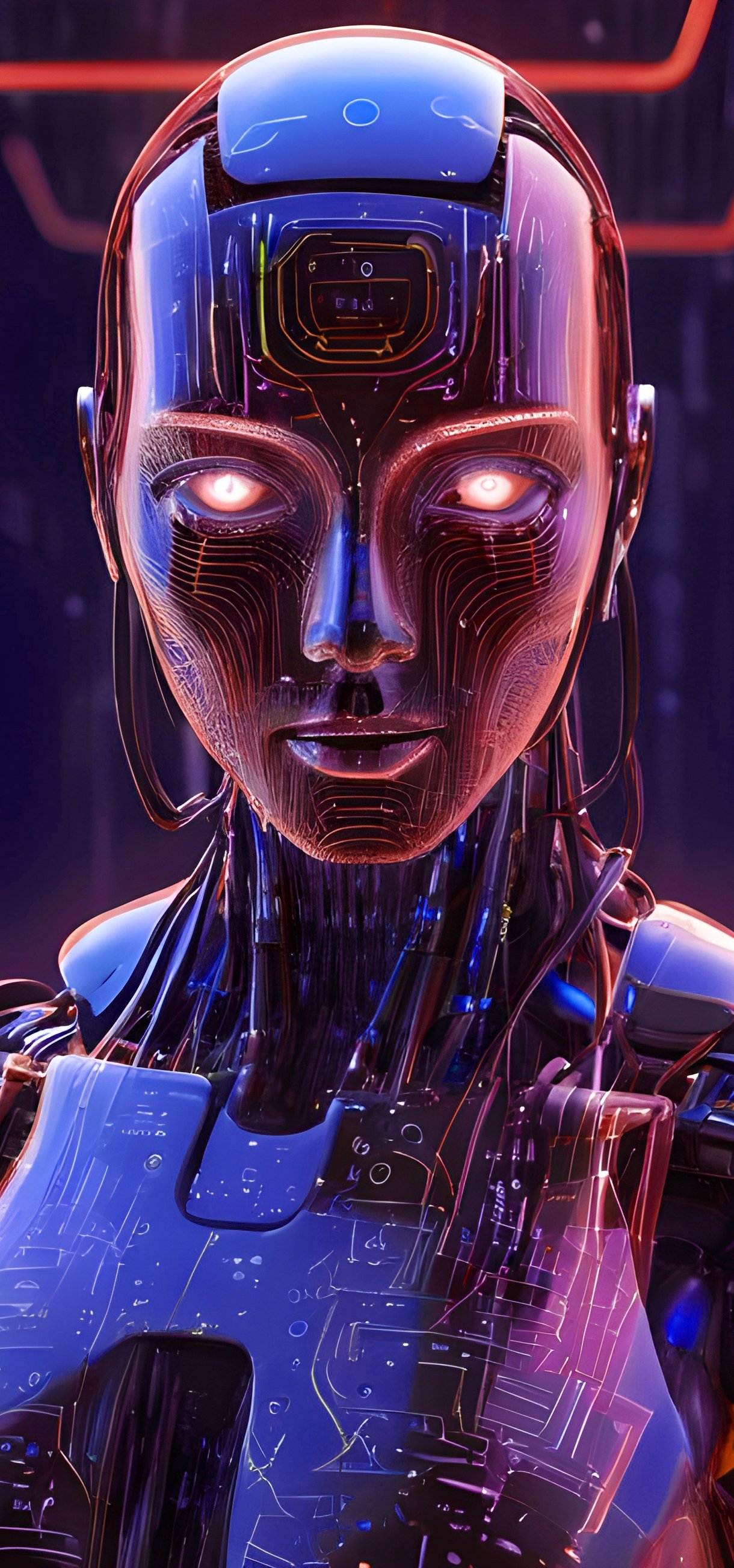 Futuristic android with glowing circuits - Wallpapers for Xiaomi 17/17 Pro in 1220x2608 resolution