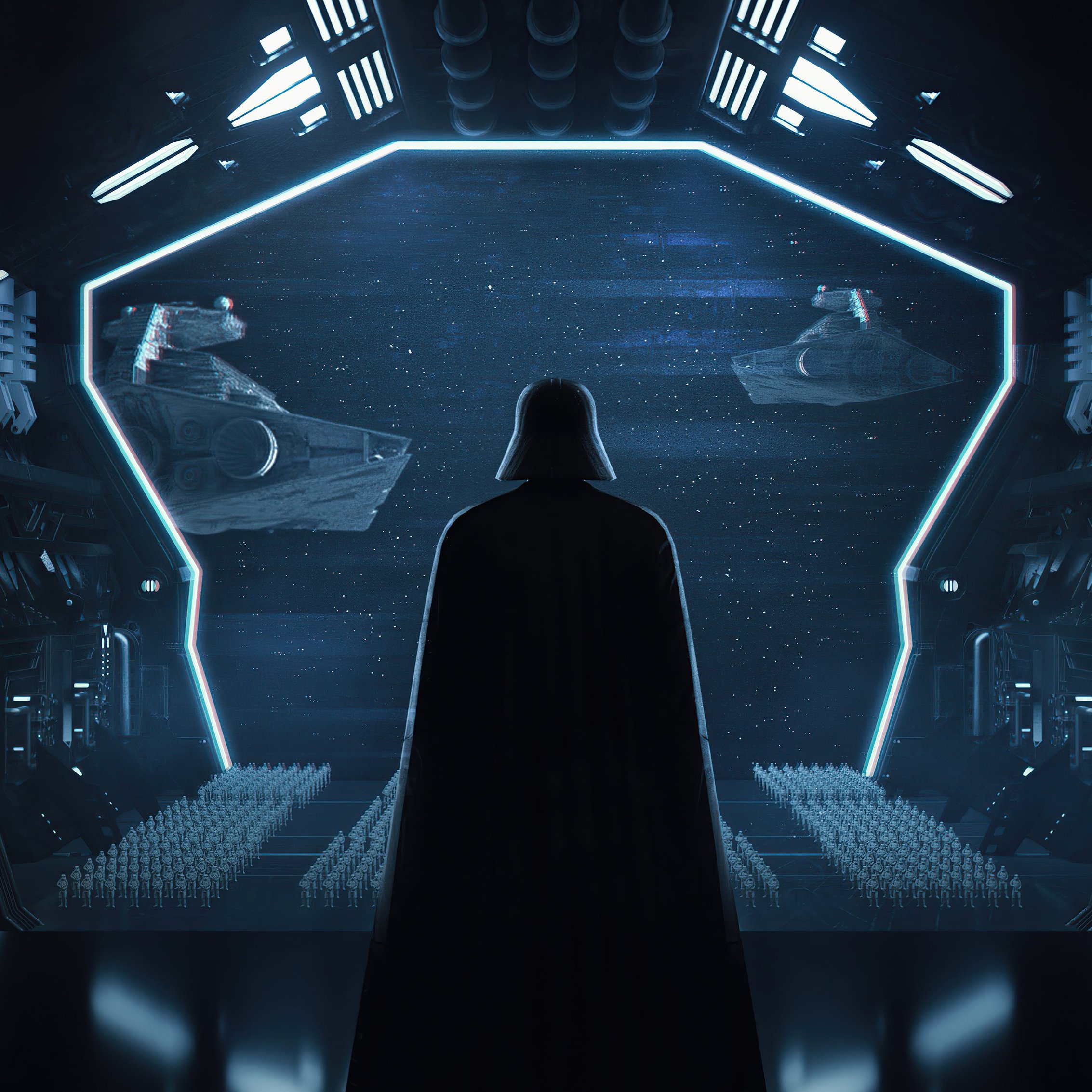 Darth Vader watches the fleet - Wallpapers for iPad mini 8.3″ in 2266x2266 resolution