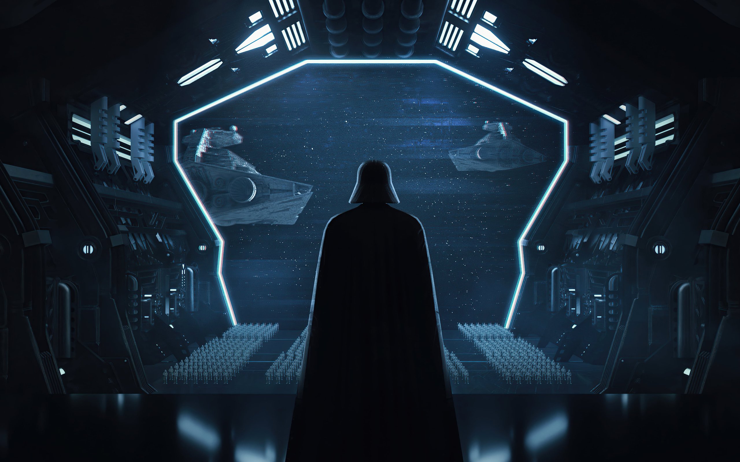 Darth Vader watches the fleet - WQXGA and for Apple MacBook Air 13 wallpapers in 2560x1600 resolution
