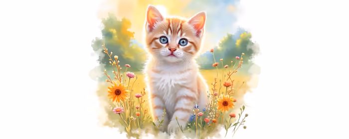 5K2K UltraWide 21:9 wallpapers (5120x2160): kitten, field, flowers, summer
