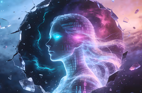 Обои технологии: данные, искусственный интеллект, голограмма, девушки
