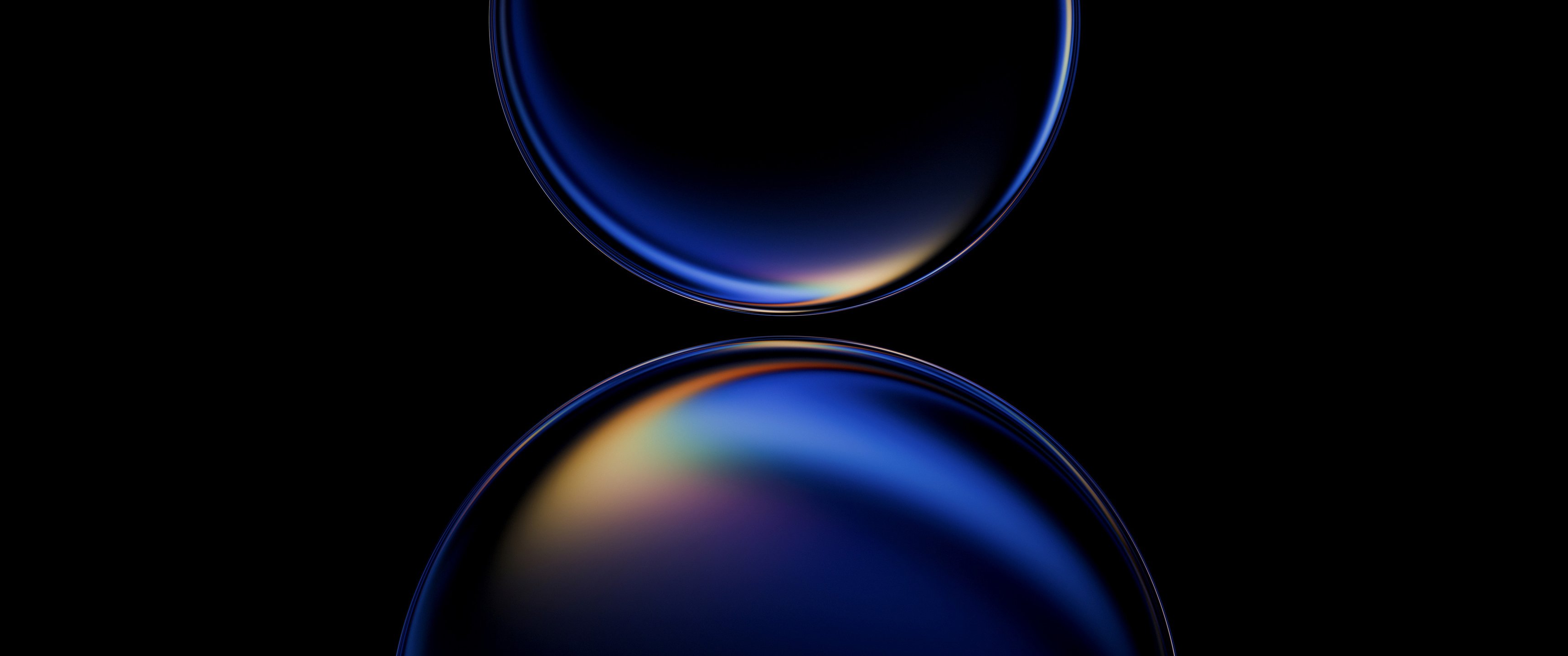 Two luminous transparent balls - UltraWide 21:9 wallpapers in 3440x1440 resolution