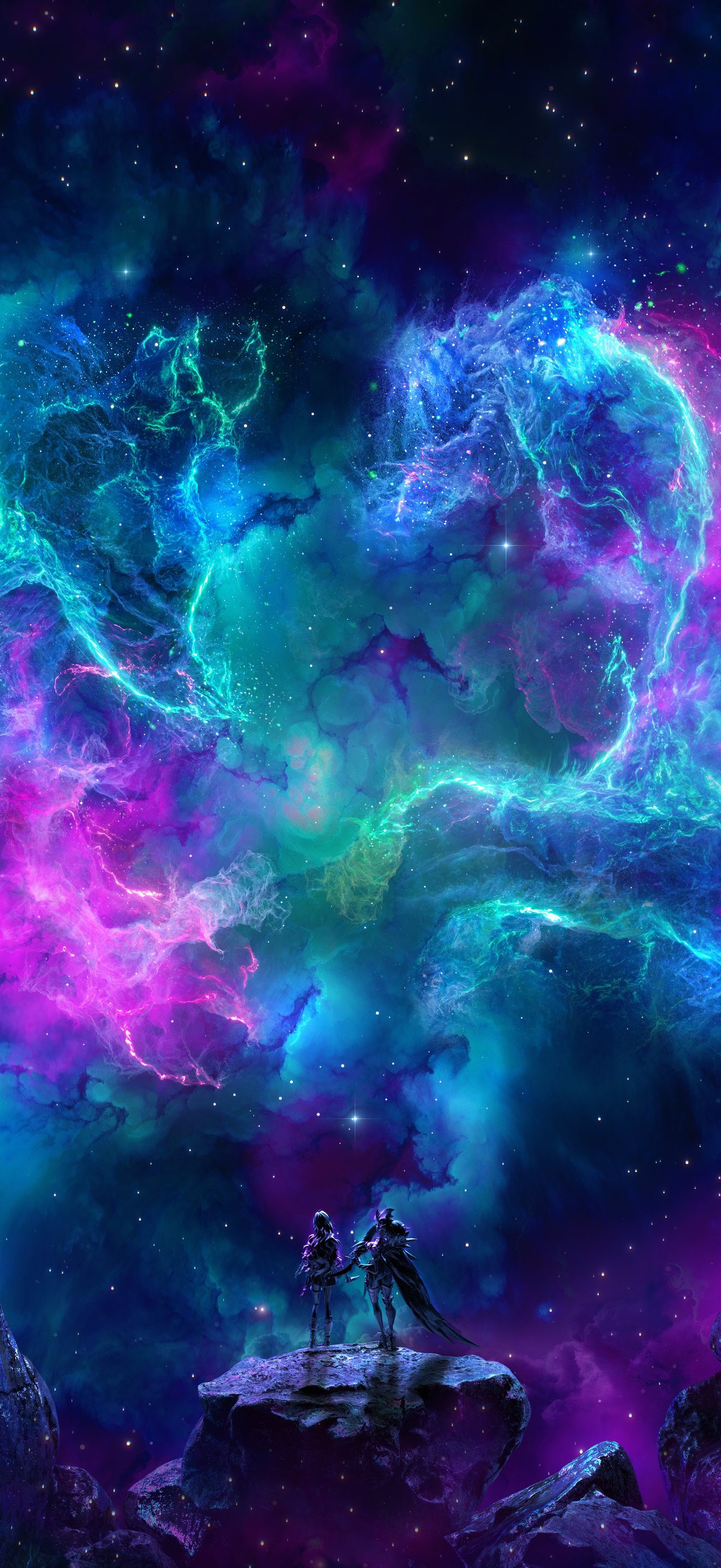 Bright colorful cosmic nebula - Wallpapers for iPhone 17 Pro Max/16 Pro Max in 1320x2868 resolution