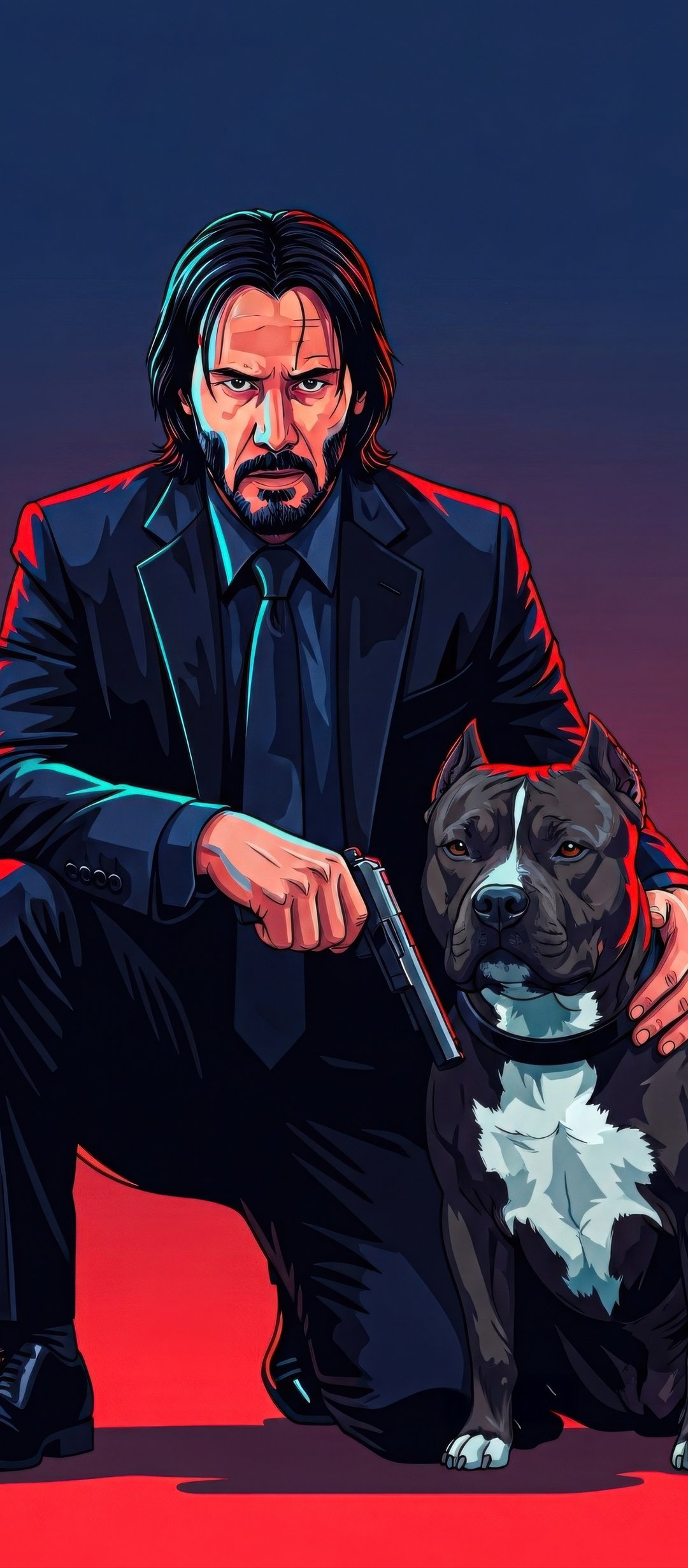 John Wick with a dog and a gun - Wallpapers for TECNO/Infinix in 1080x2460 resolution