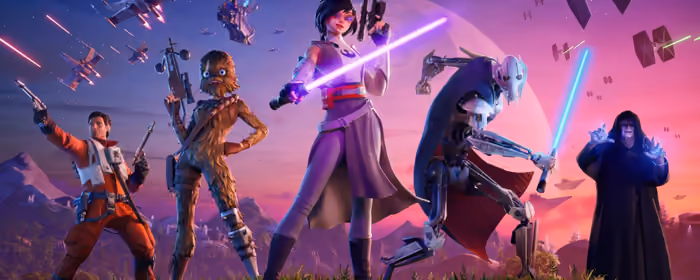 UltraWide 21:9 обои Звёздные войны (3440x1440): Fortnite, Звёздные войны, световой меч, Звезда Смерти