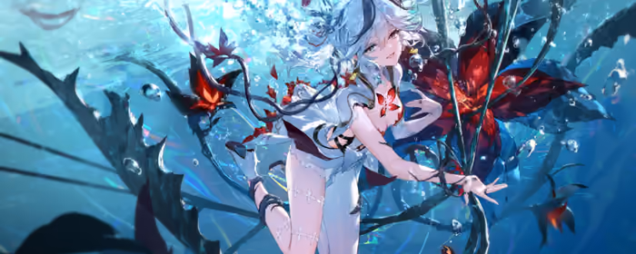 UltraWide 21:9 wallpapers (2560x1080): Camellya, Wuthering Waves, underwater, flowers