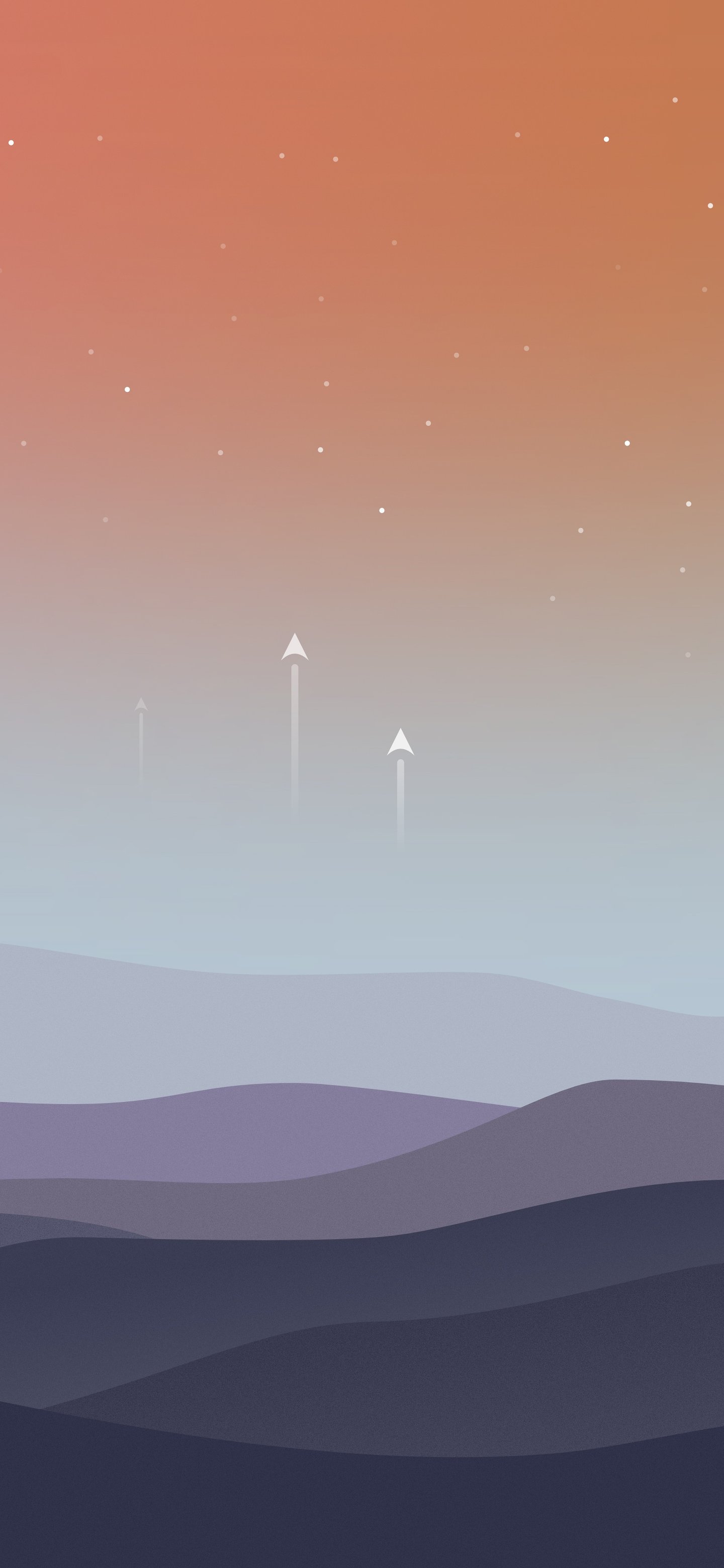 Abstract hills at sunset - Wallpapers for Samsung Galaxy S24/S24 Ultra/S25 Ultra/S25+/S26 Ultra in 1440x3120 resolution