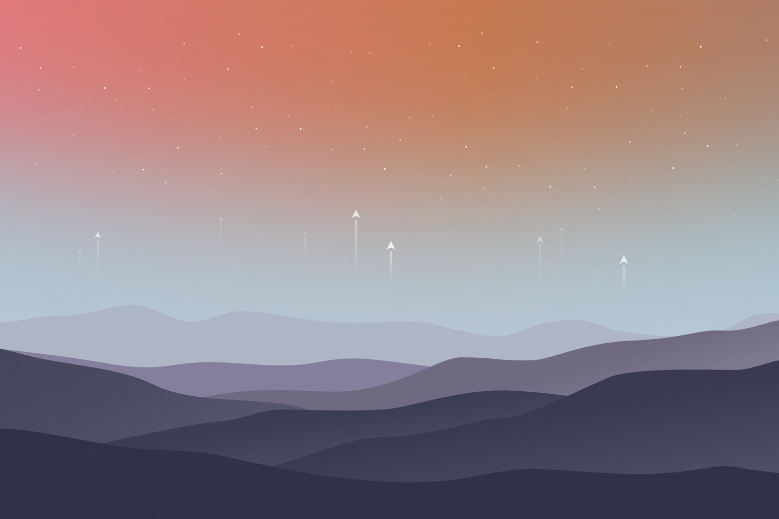 Abstract hills at sunset - Microsoft Surface 12.4″ wallpapers in 1536x1024 resolution