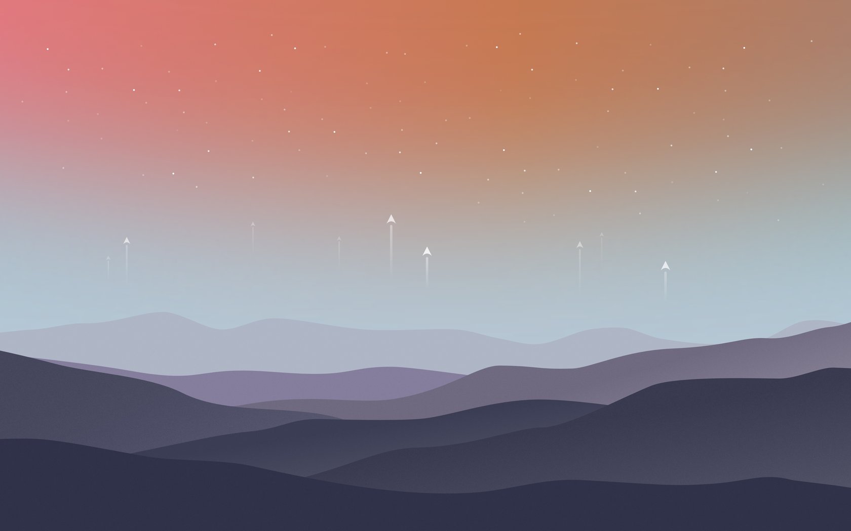 Abstract hills at sunset - WSXGA+ wallpapers in 1680x1050 resolution