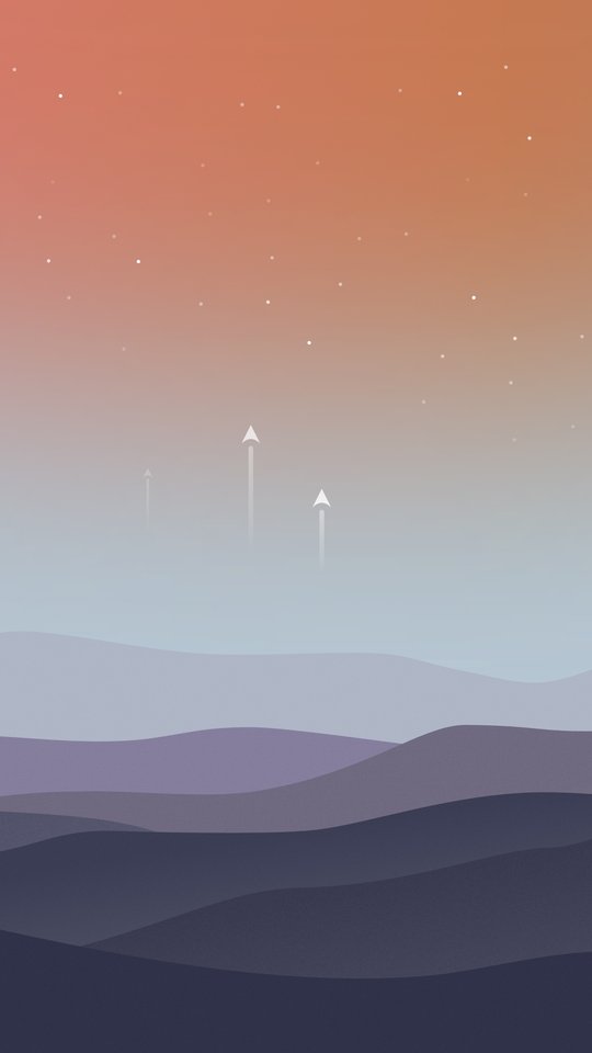 Abstract hills at sunset - Wallpapers for Samsung, HTC, Sony in 540x960 resolution