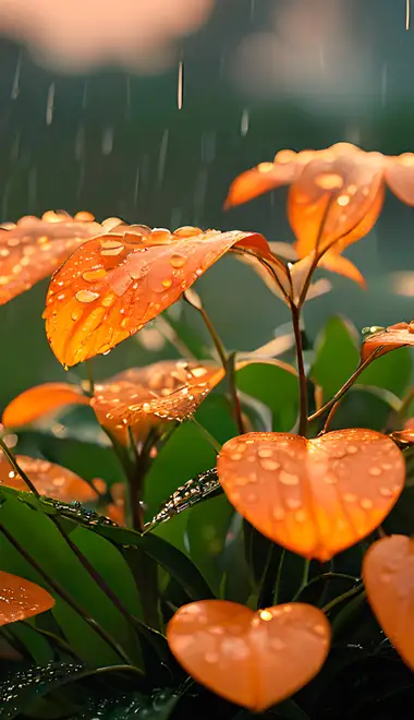 Nature wallpapers: leaves, rain, dew, plant