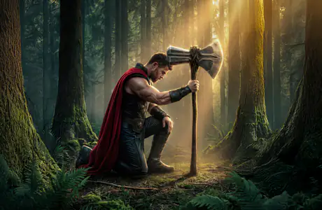 WQXGA широкоформатные и Apple MacBook Air 13 обои мох (2560x1600): Тор, Marvel, топор, лес