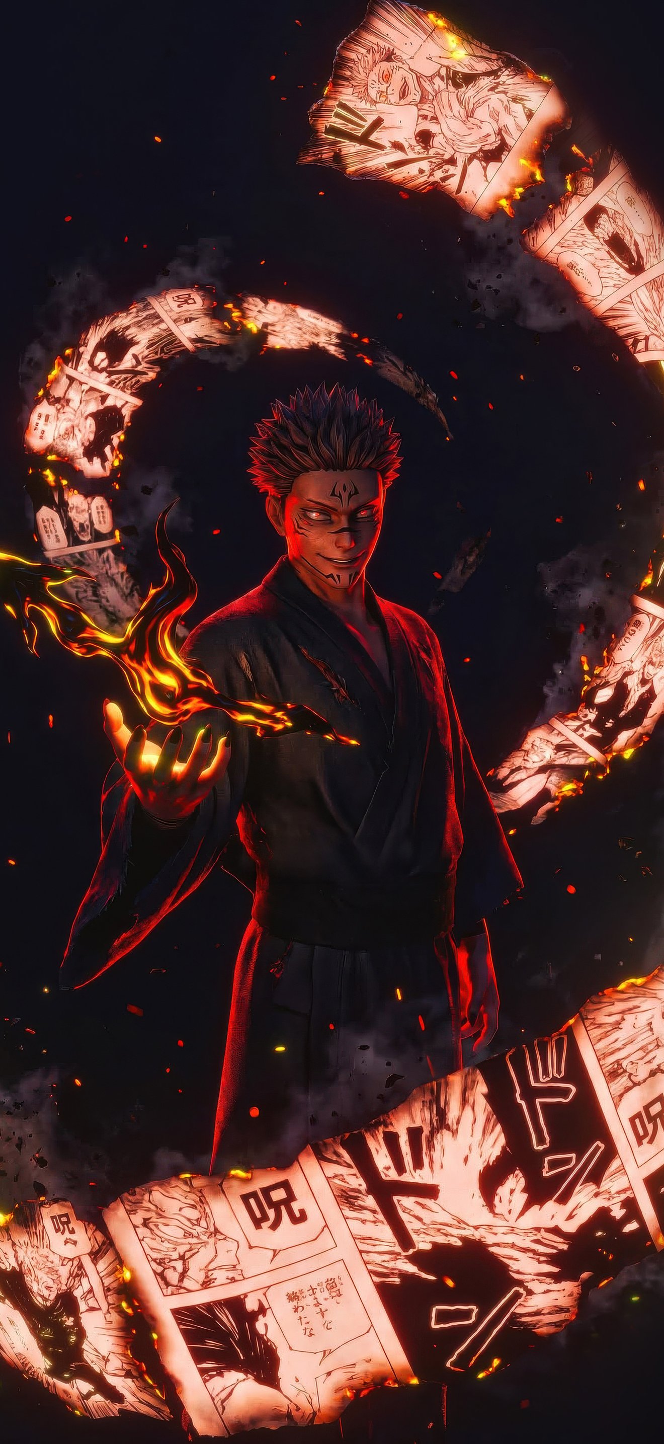 Ryomen Sukuna controlling cursed energy - Wallpapers for iPhone 18 Pro Max/17 Pro Max/16 Pro Max in 1320x2868 resolution