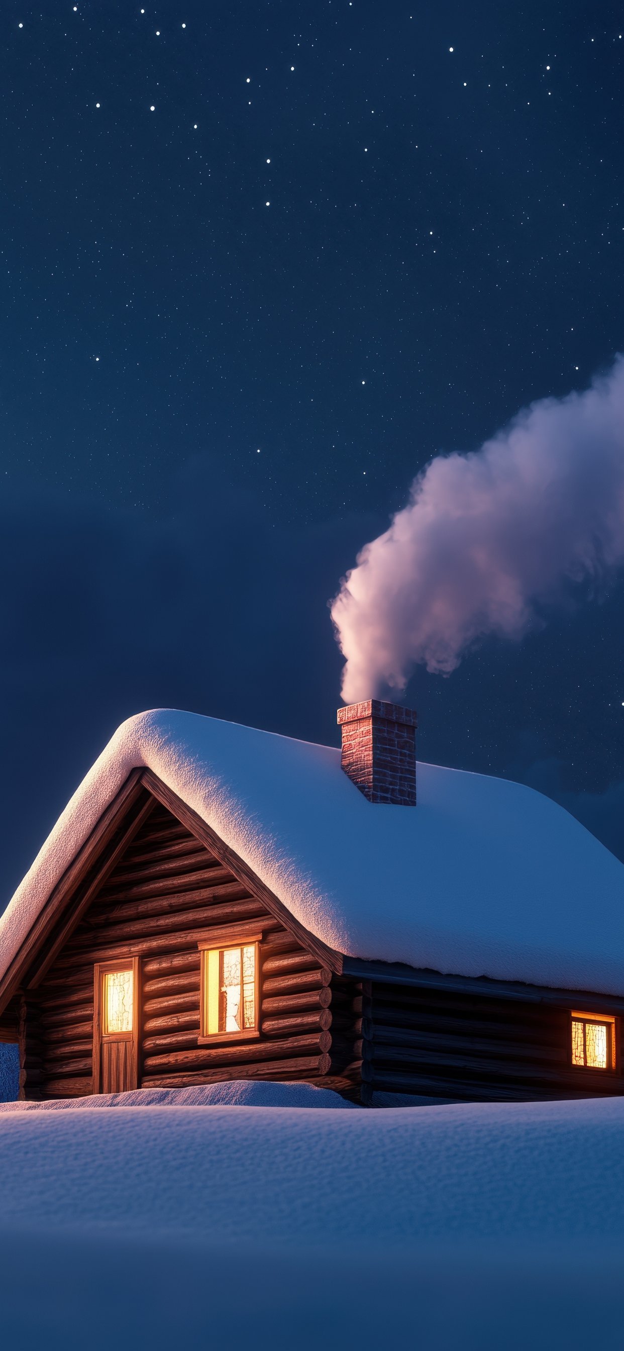 Winter house under the Northern Lights - Wallpapers for iPhone 11 Pro Max in 1242x2688 resolution