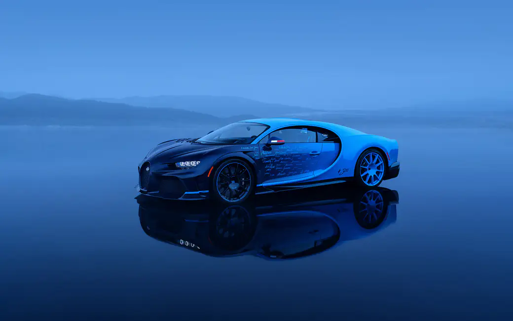 Blue Bugatti Unveils Chiron LUltime — desktop and phone wallpaper, free download