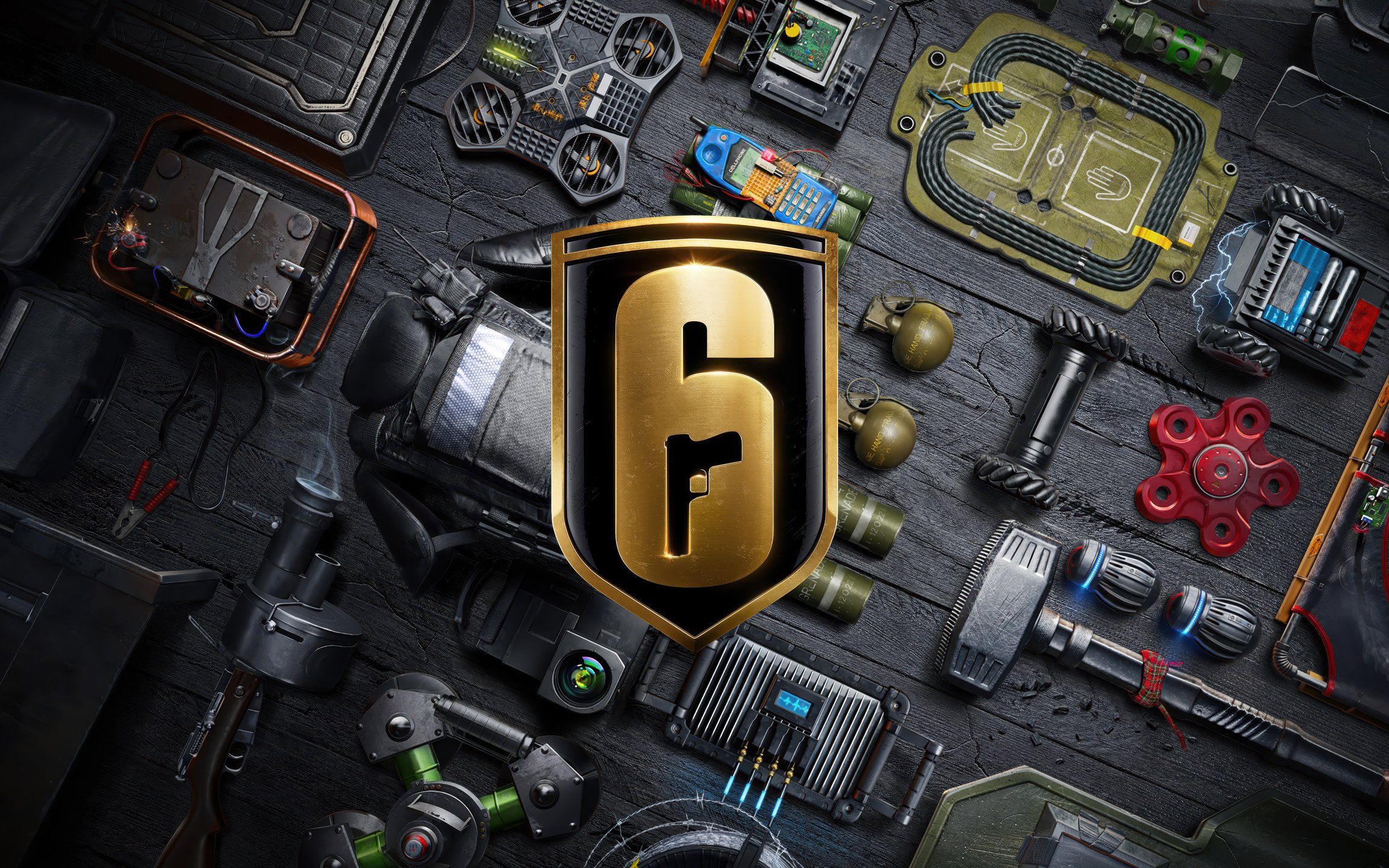 Golden Logo Tom Clancy's Rainbow Six Siege - Wallpapers for Apple MacBook 12″ in 2304x1440 resolution
