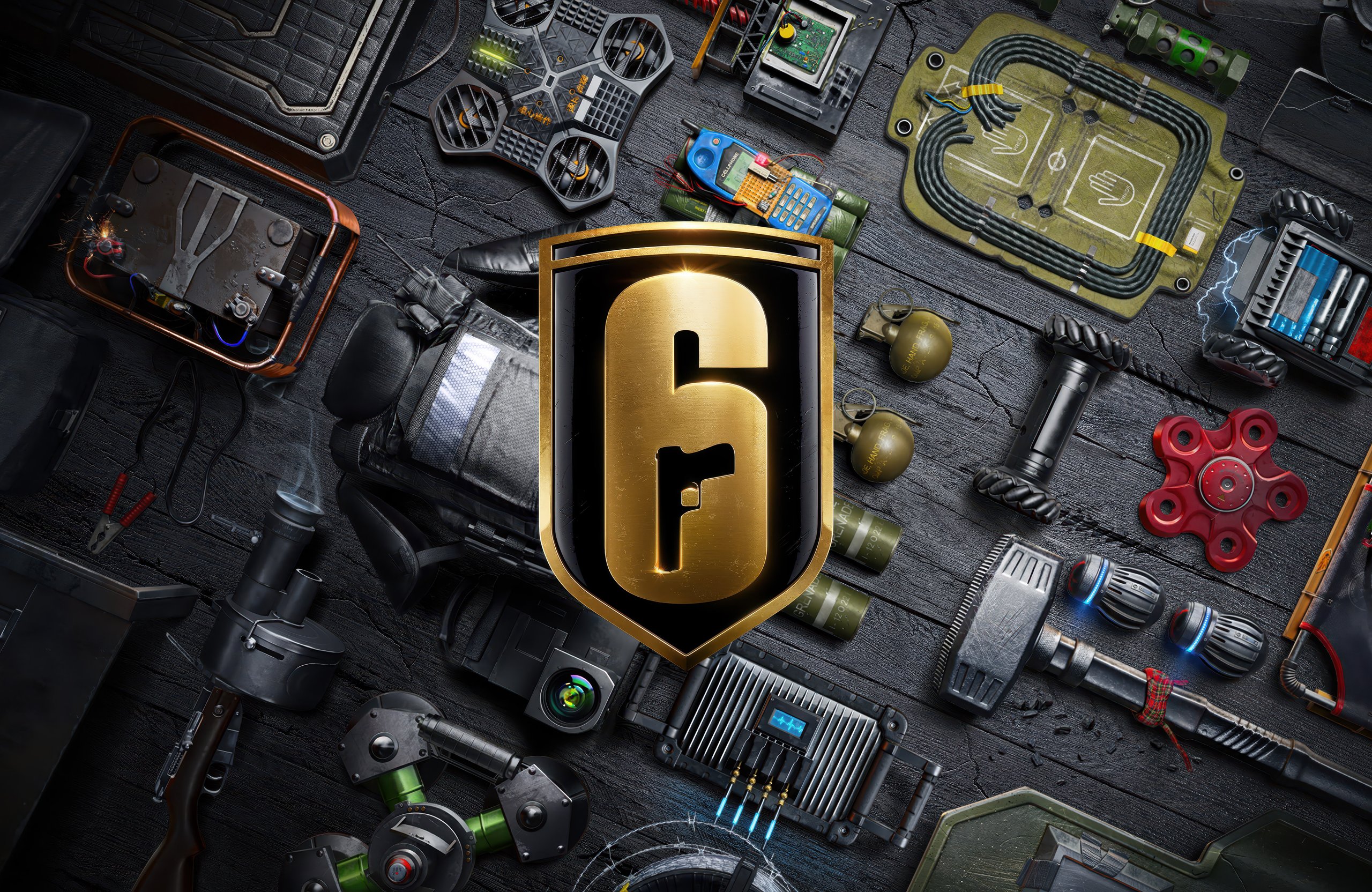 Golden Logo Tom Clancy's Rainbow Six Siege - Wallpapers for Apple MacBook Air 13 M2″ in 2560x1664 resolution