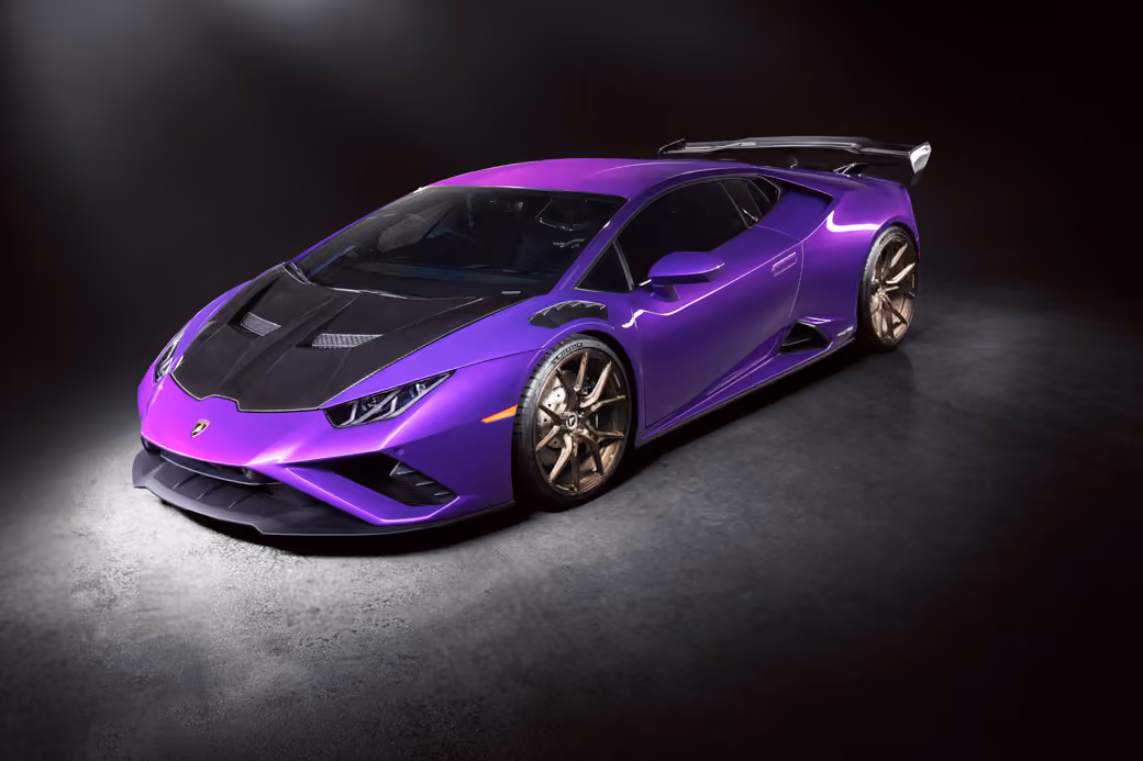 Purple Lamborghini Huracán EVO — desktop and phone wallpaper, free download
