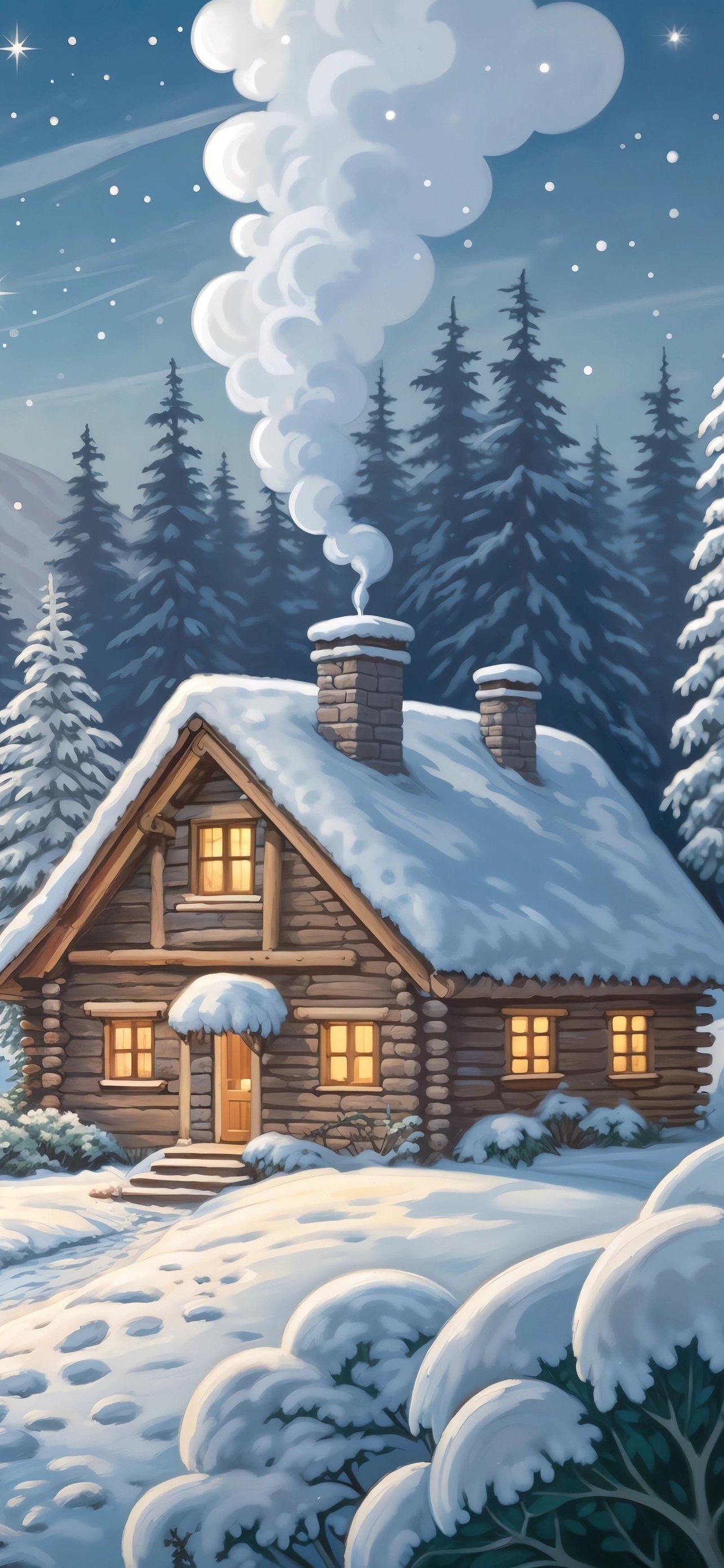 Snow hut in the moonlight - Wallpapers for iPhone 13 Pro Max/12 Pro Max/14 Plus in 1284x2778 resolution