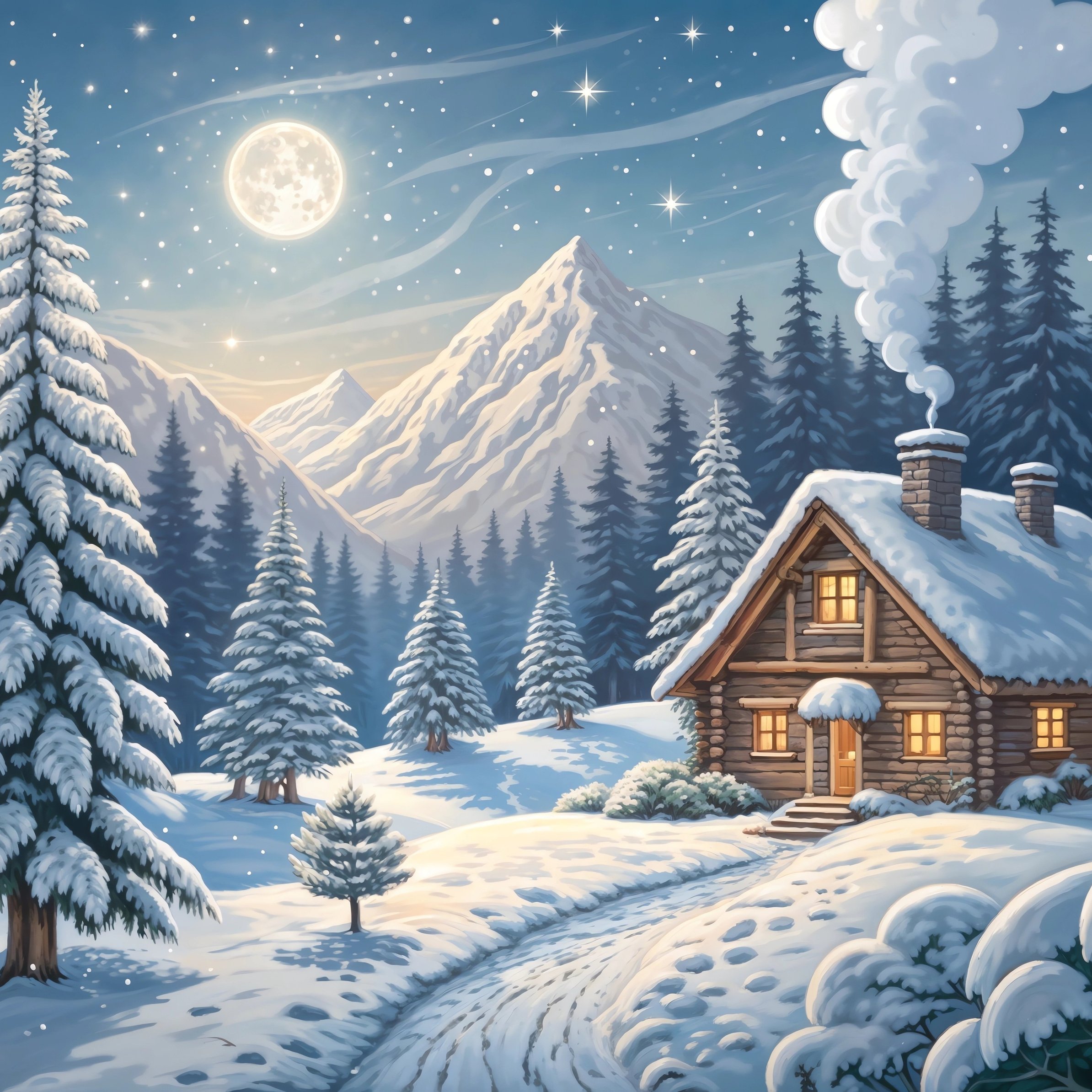 Snow hut in the moonlight - Wallpapers for iPad Pro 11″ in 2388x2388 resolution