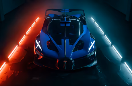 Обои Bugatti Bolide: Bugatti Bolide, неон, гиперкар, карбон
