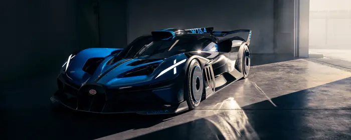 UltraWide 21:9 обои (3440x1440): Bugatti Bolide, гиперкар, карбон, спойлер