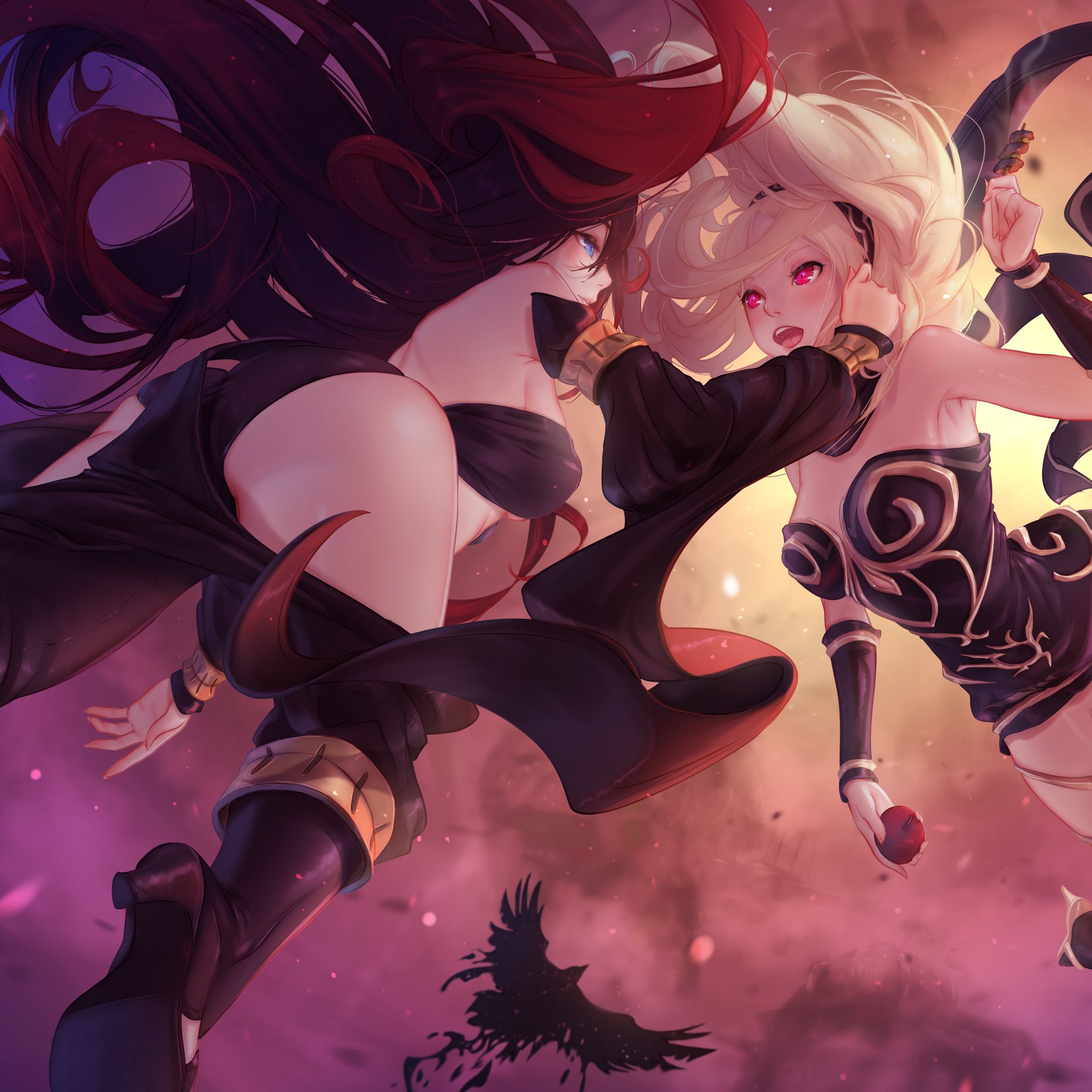 Crow и Kitten из Gravity Daze - Обои для iPad Retina в разрешении 2048x2048