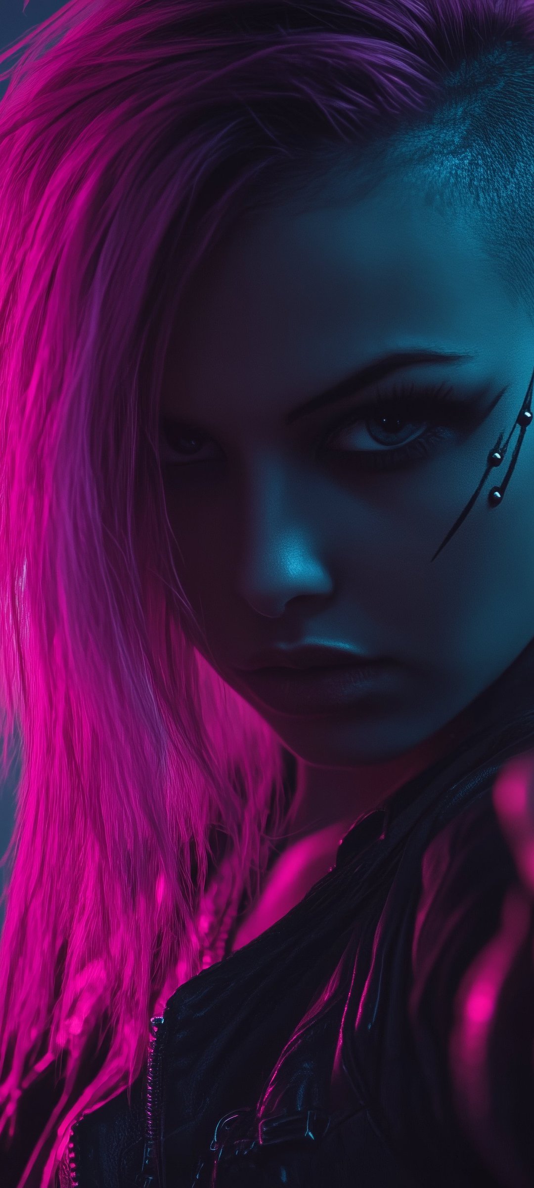 Punk girl with pink hair - Wallpapers for Samsung Galaxy M55, POCO M4/X4/X5, Xiaomi Redmi 12/13/Note 13/Note 14/Note 14S in 1080x2400 resolution