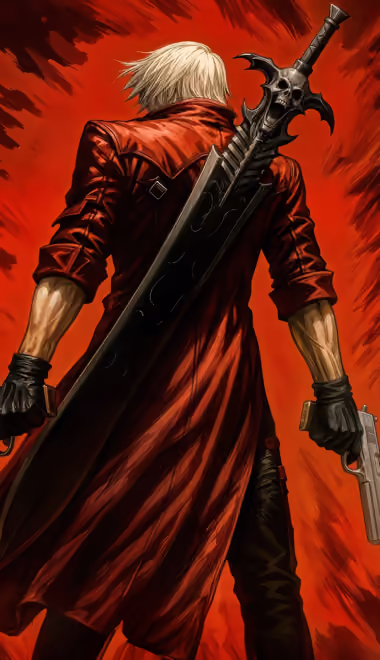 Обои Devil May Cry для iPhone 18 Pro Max/17 Pro Max/16 Pro Max (1320x2868): Devil May Cry, Данте, персонаж, меч